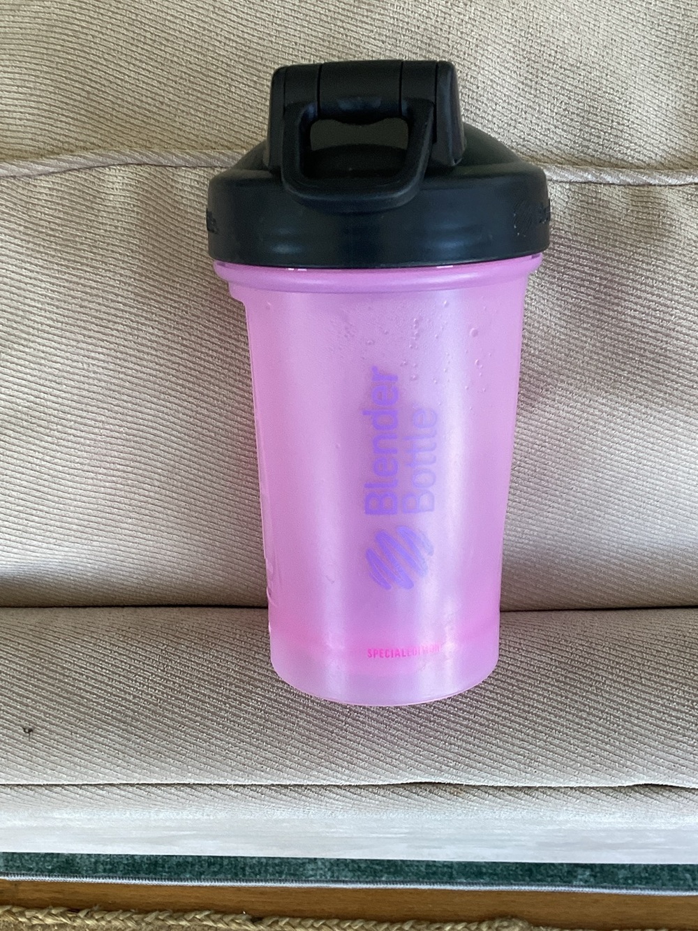 Pink Classic Shaker Bottle with Black Lid